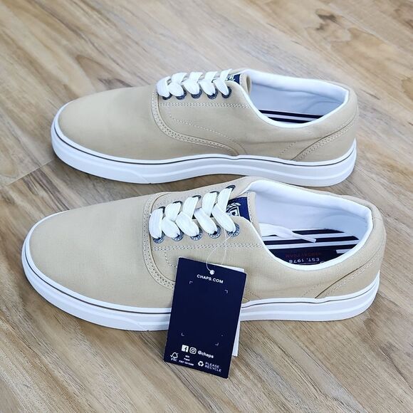 🔹️NWT Chaps Tan Chase Canvas Lace-up Sneakers Men's 8 - Picture 7 of 11
